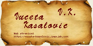 Vuceta Kasalović vizit kartica